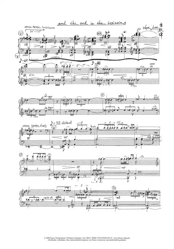 Furore Edition And the end is the beginning für Free-Bass-Akkordeon solo