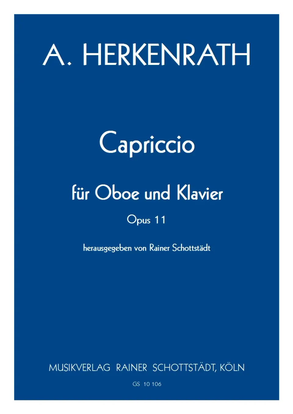 Musikverlag Rainer Schottstädt Capriccio op. 11 Noten Oboe Klavier