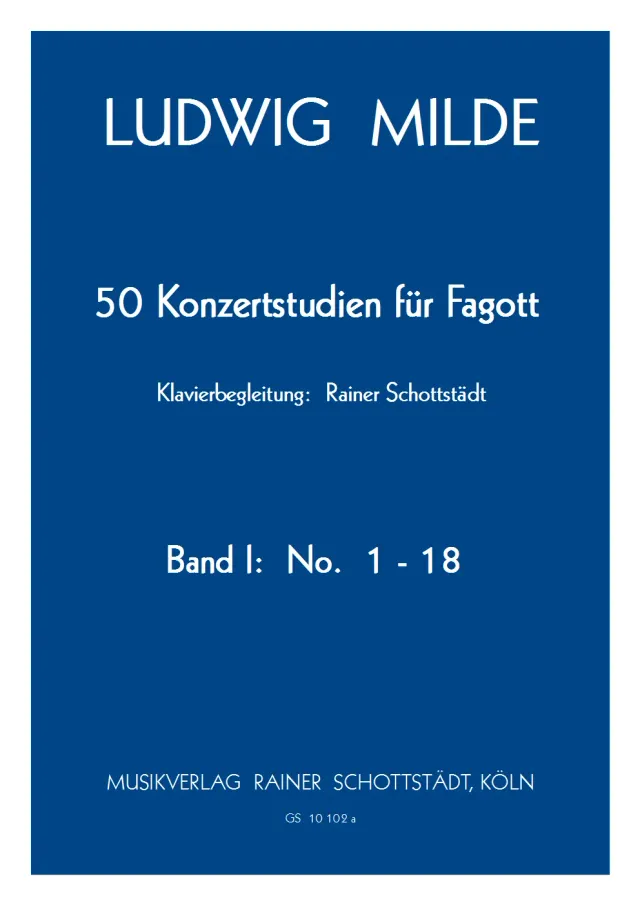 Musikverlag Rainer Schottstädt Klavierbegleitung zu den 50 Konzertstudien op. 26 Band 1