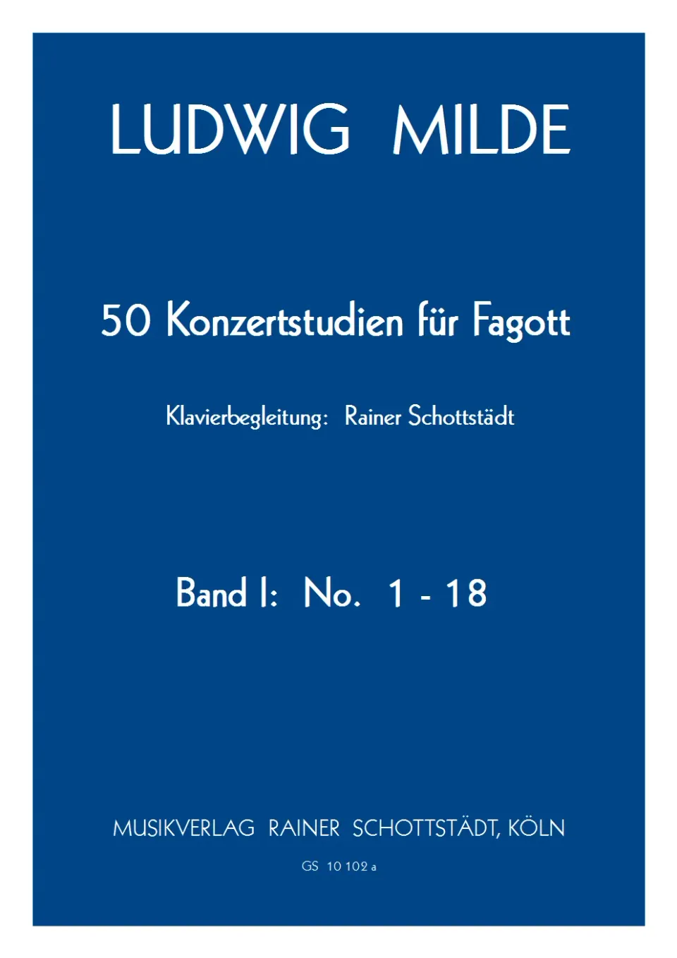 Musikverlag Rainer Schottstädt Klavierbegleitung zu den 50 Konzertstudien op. 26 Band 1