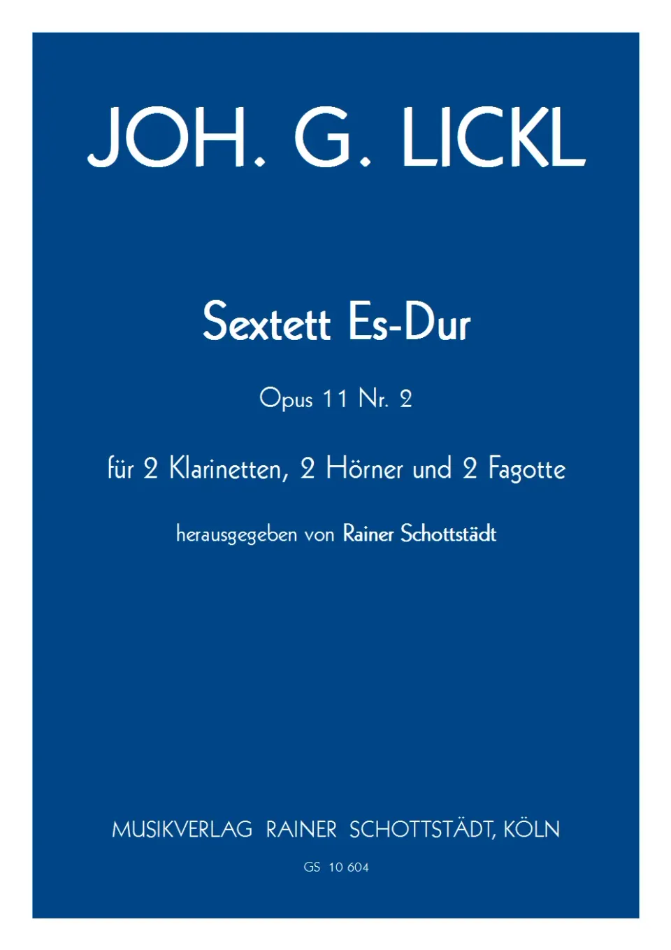 Musikverlag Rainer Schottstädt Sextett Es-dur op.11 No.2 Noten