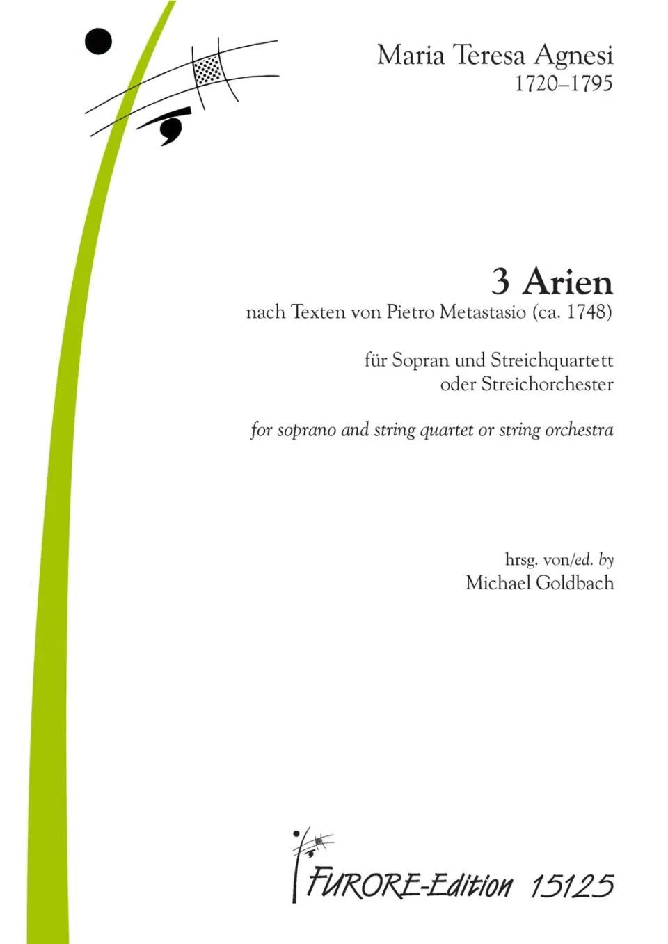 Furore Edition 3 Arien Metastasio Noten Sopran Streichquartett