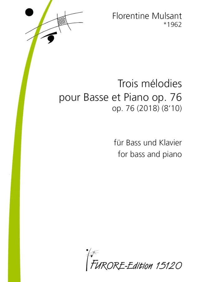 Furore Edition Trois mélodies op. 76 Noten Bass Klavier