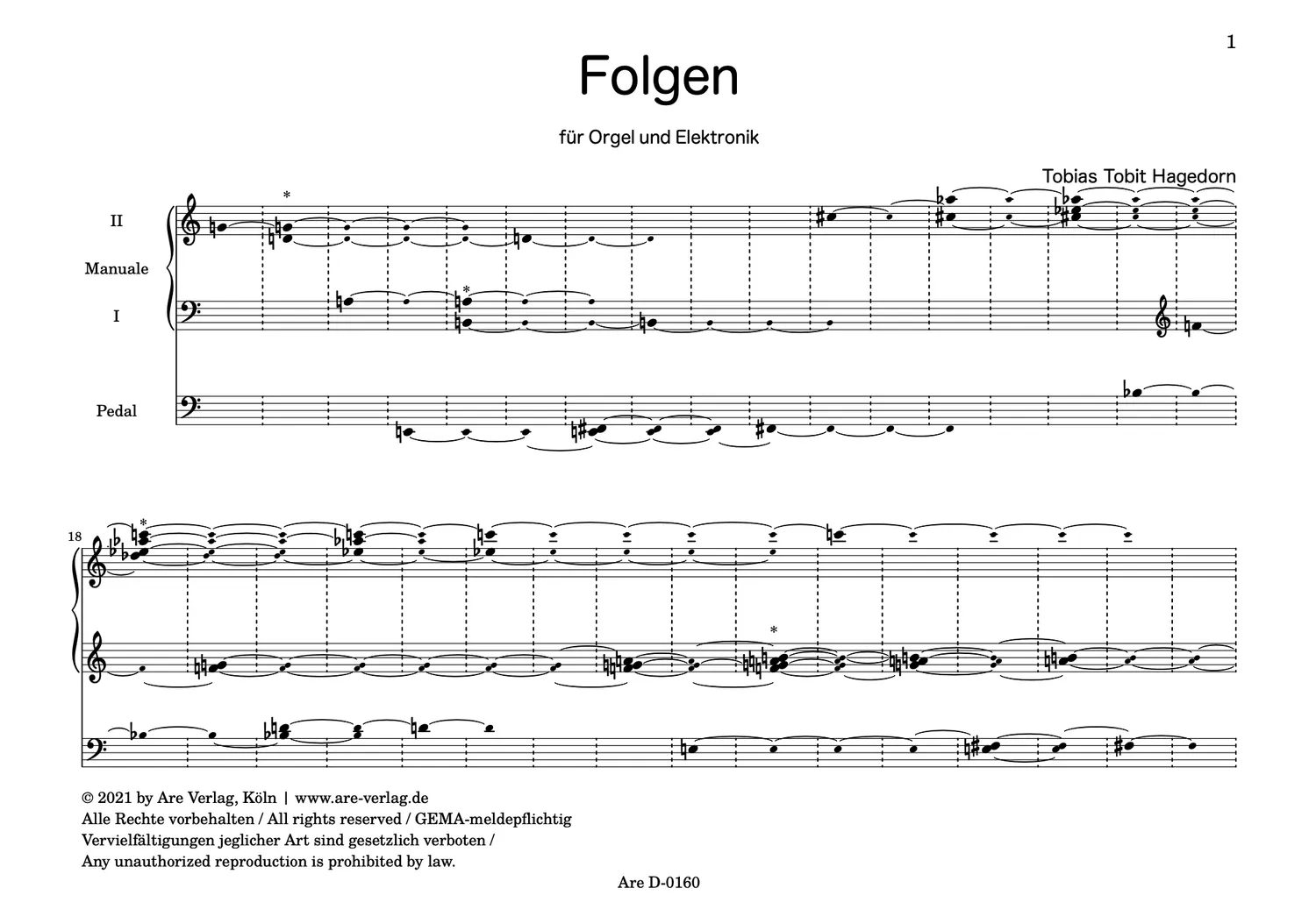 Are Musik Verlag Hagedorn Folgen Noten Orgel Elektronik