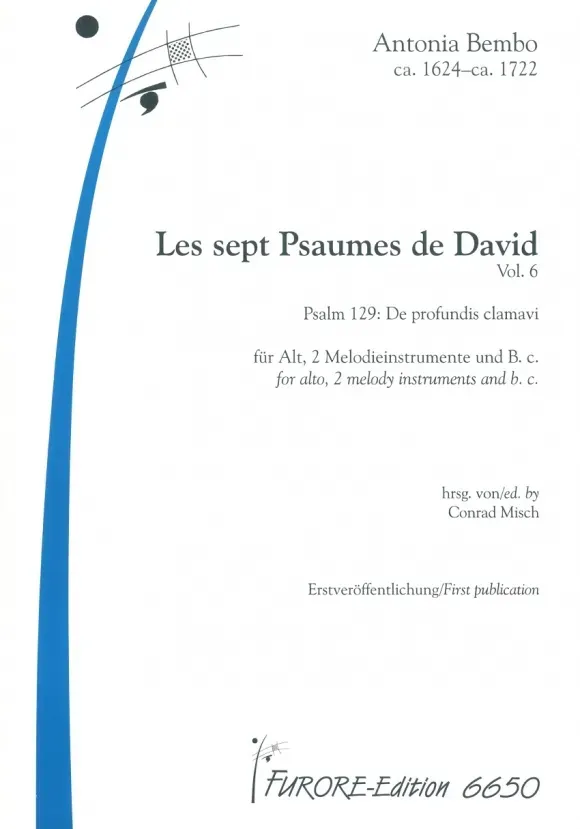 Furore Edition Les sept Psaumes de David Vol. 6 Psalm CXXIX Noten Altus