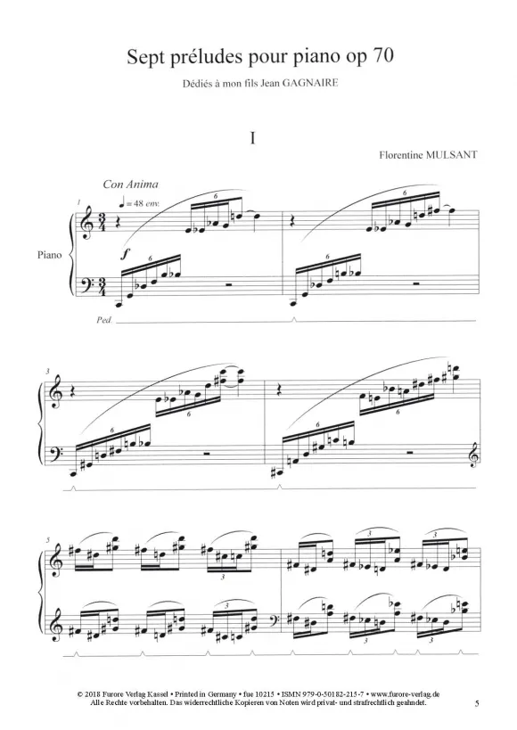 Furore Edition Sept Préludes op. 70 Klaviernoten mittel