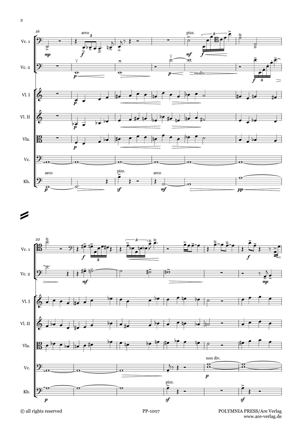 Are Musik Verlag Schultheiss Capriccio Noten 2 Celli Streicher