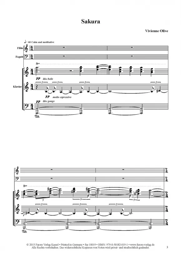Furore Edition Sakura Trio Noten Flöte Fagott Klavier