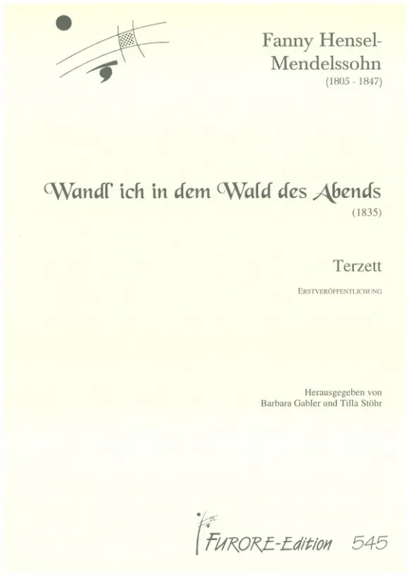 Furore Edition Wand'l ich in dem Wald des Abends Trio Noten