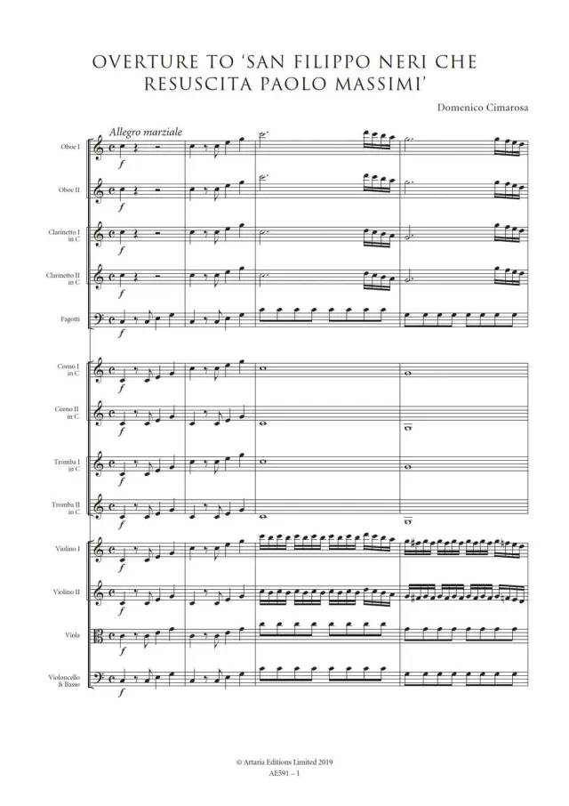 Artaria AE591 Domenico Cimarosa Ouvertüre zu San Filippo Neri