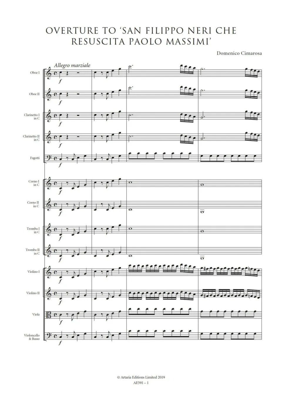 Artaria AE591 Domenico Cimarosa Ouvertüre zu San Filippo Neri