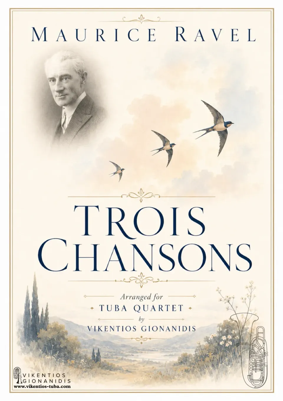 Vikentios Gionanidis Trois Chansons Noten Tubaquartett