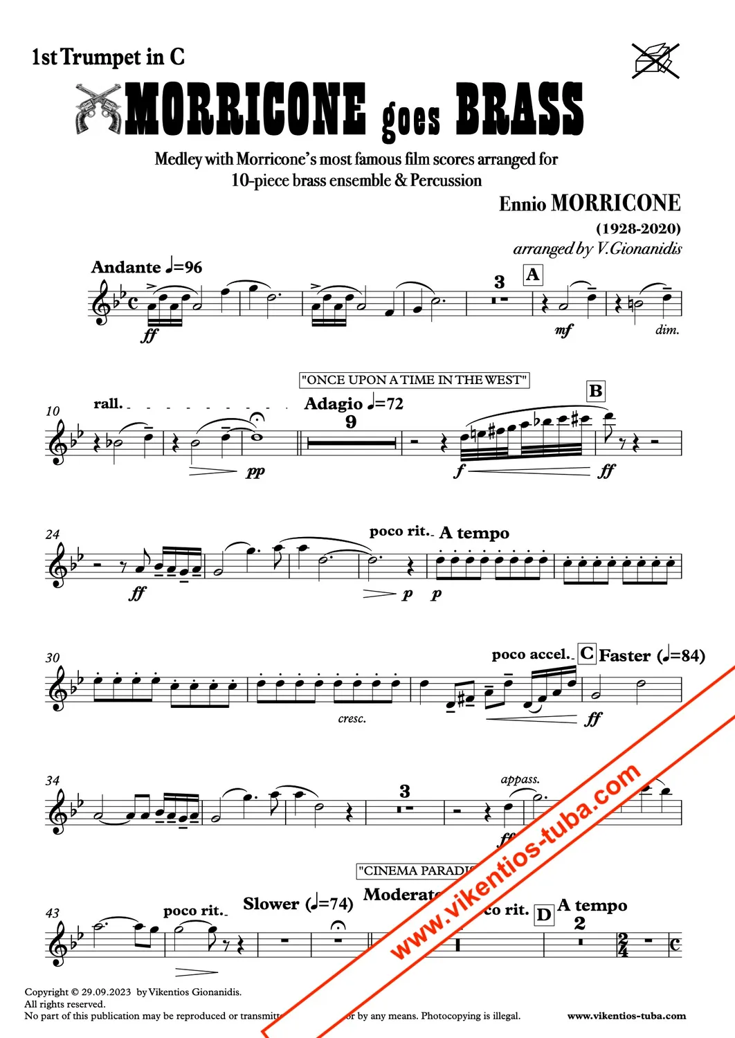 Vikentios Gionanidis Morricone goes Brass Noten für Blechensemble (10)