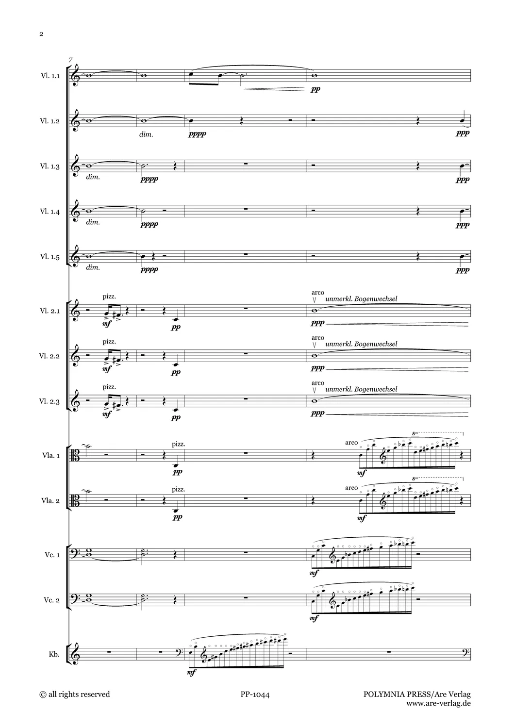 Are Musik Verlag POÈME (1994) Noten Streicher 13-stimmig 14 Min