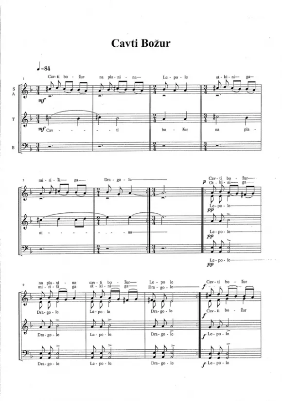 Furore Edition Three Folk Songs Chornoten gemischter Chor