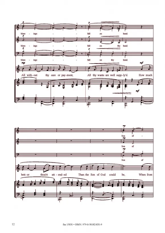 Furore Edition Three Carols Chorpartitur für Mezzosopran und Klavier