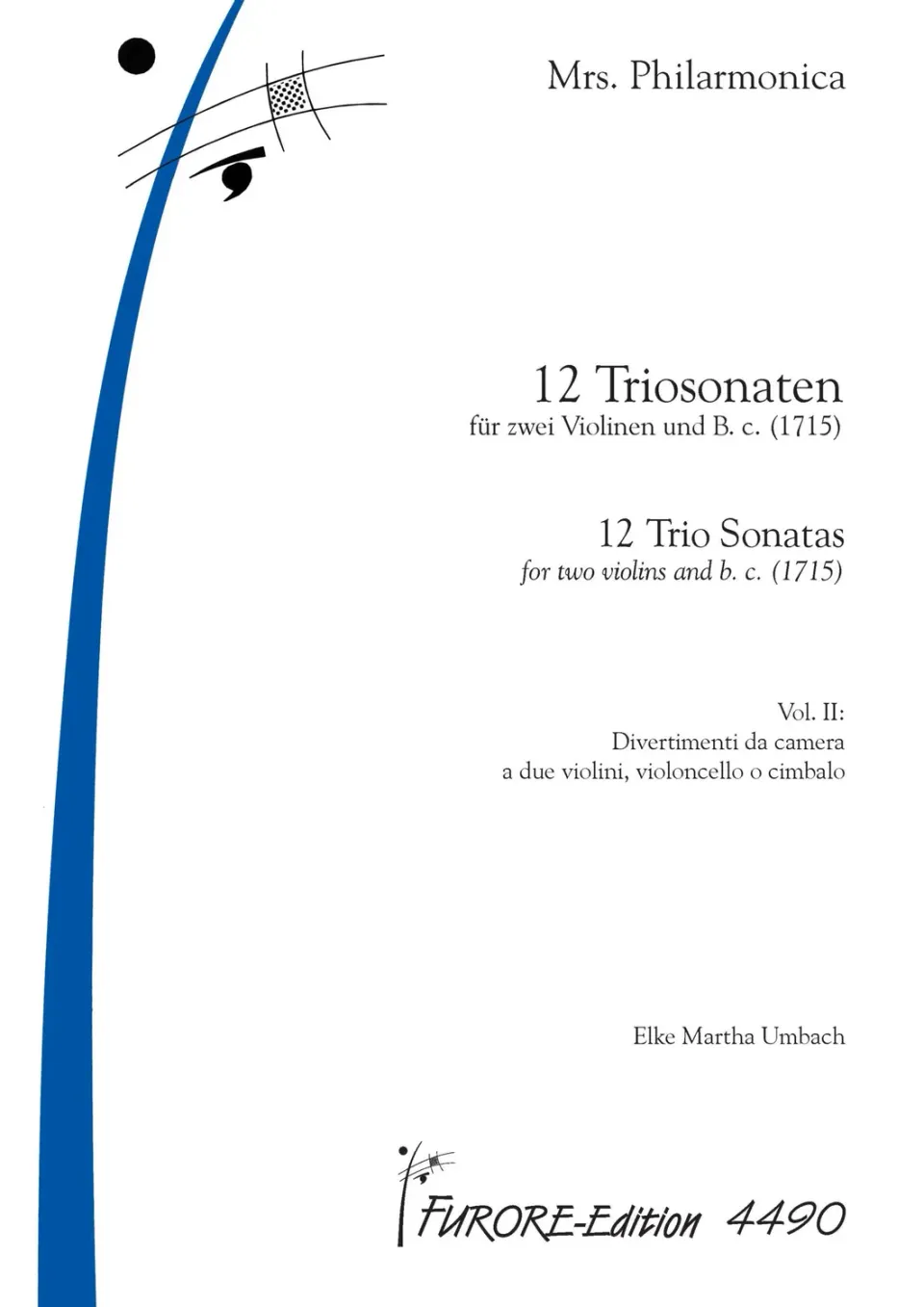 Furore Edition Triosonaten Vol II Partitur Stimmen Violinen