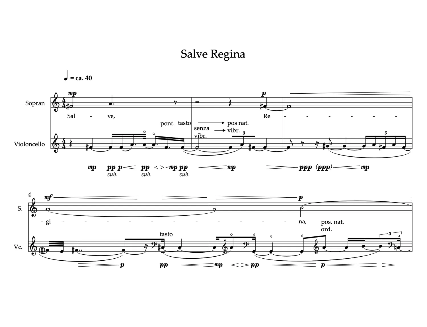 Are Musik Verlag Breier Salve Regina Sopran Violoncello Noten