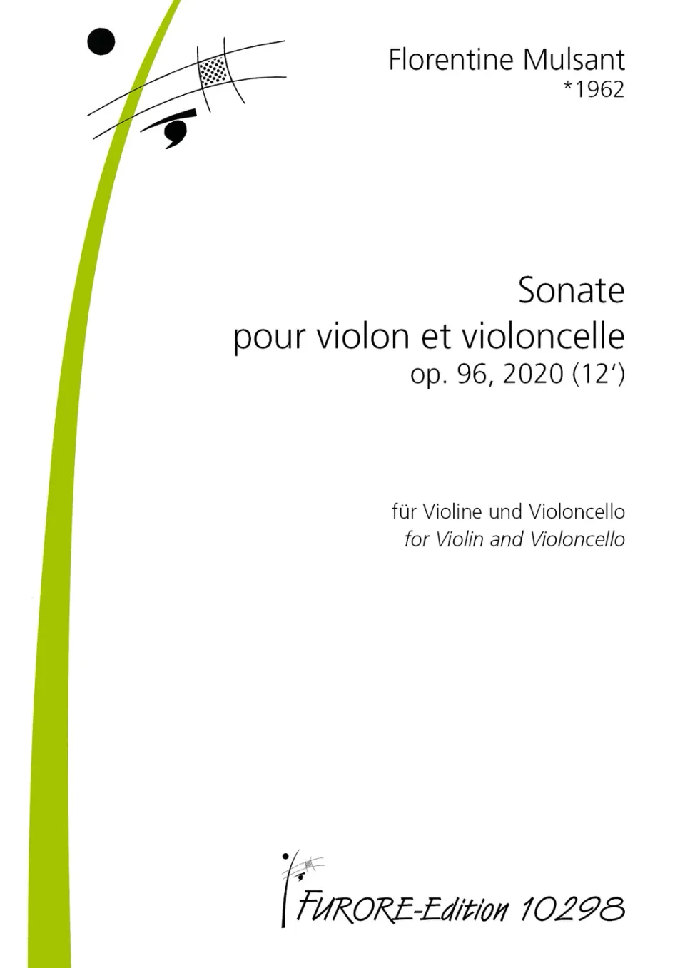 Furore Edition Sonate pour violon et violoncelle op. 96 Noten