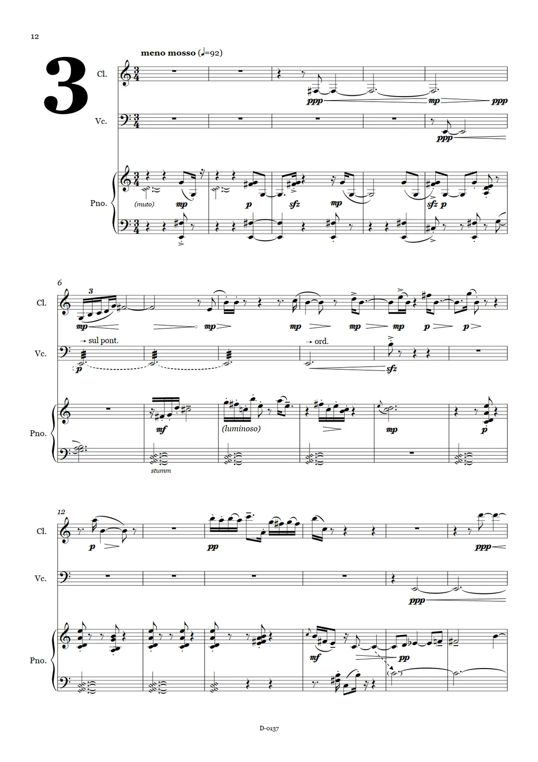 Are Musik Verlag Schultheiss Emphasen Trio Noten Klarinette Cello