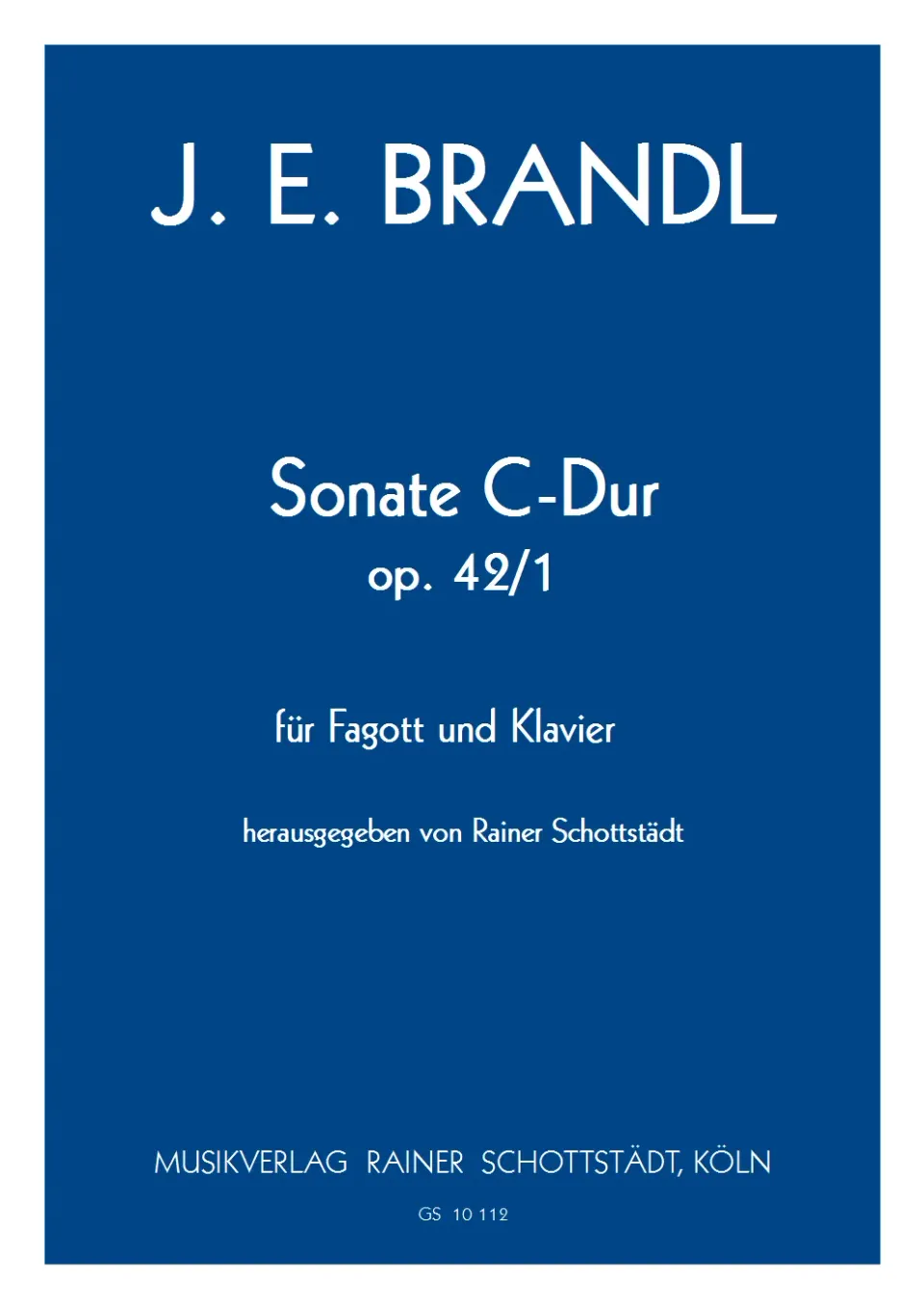 Musikverlag Rainer Schottstädt Sonate C-dur op.42/1 Noten Fagott Klavier