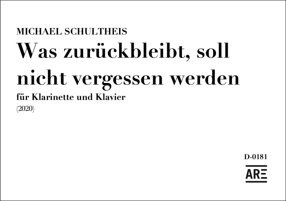 Are Musik Verlag Was zurückbleibt Duo Noten