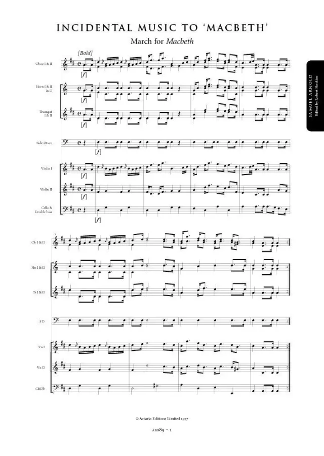 Artaria Arnold Macbeth Bühnenmusik Partitur