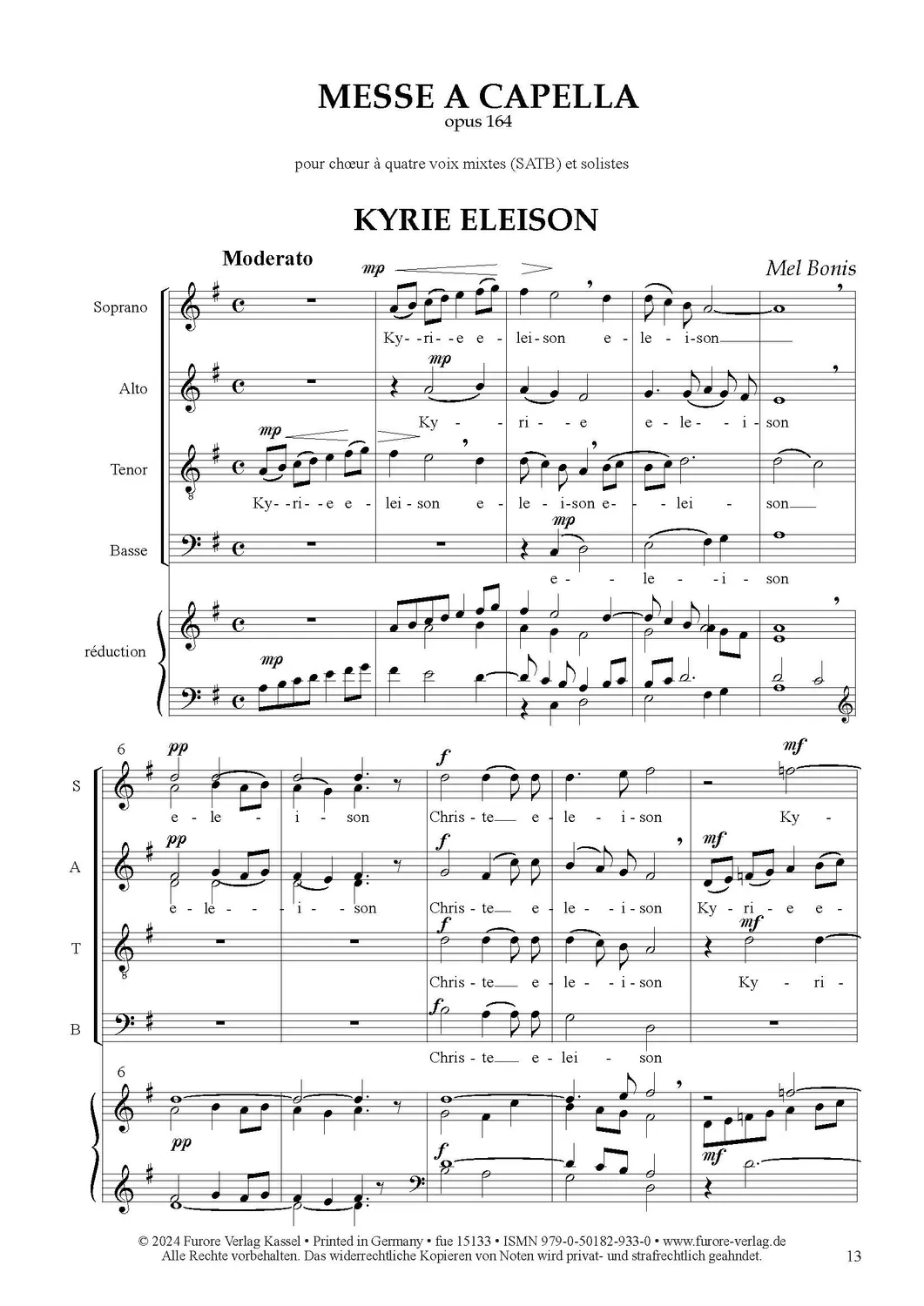 Furore Edition Religious Vocal Works Vol. 3 Messen für gemischten Chor