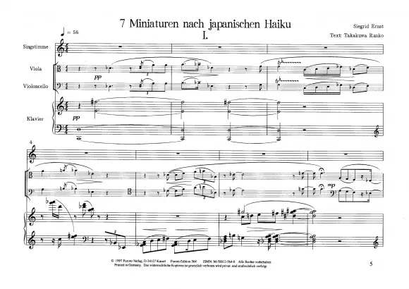 Furore Edition 7 Miniaturen Noten Bass Bratsche Klavier