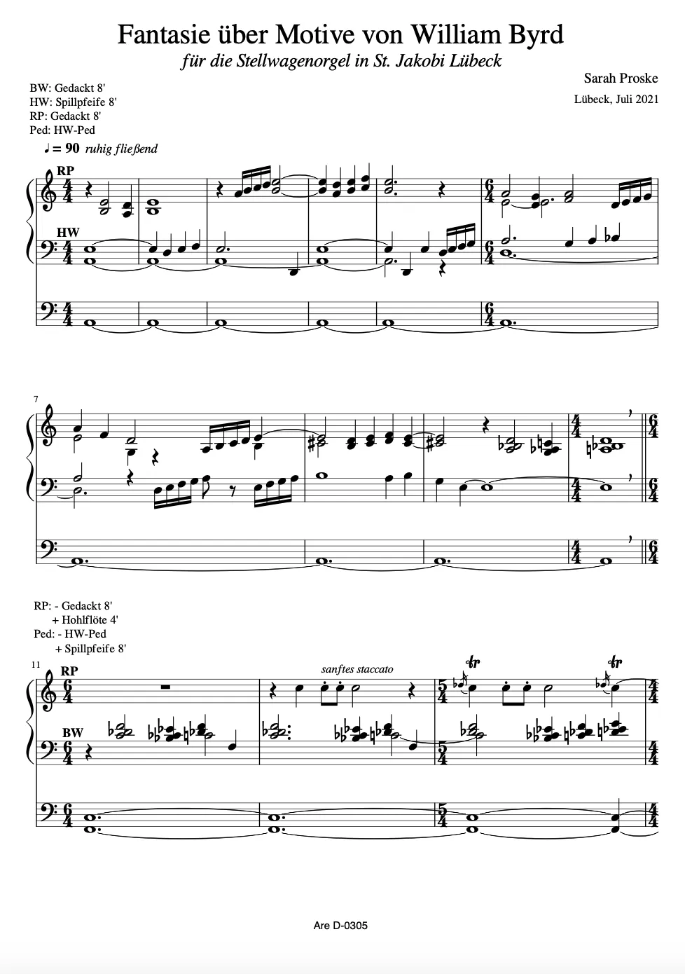 Are Musik Verlag Proske Fantasie Byrd Orgel Noten