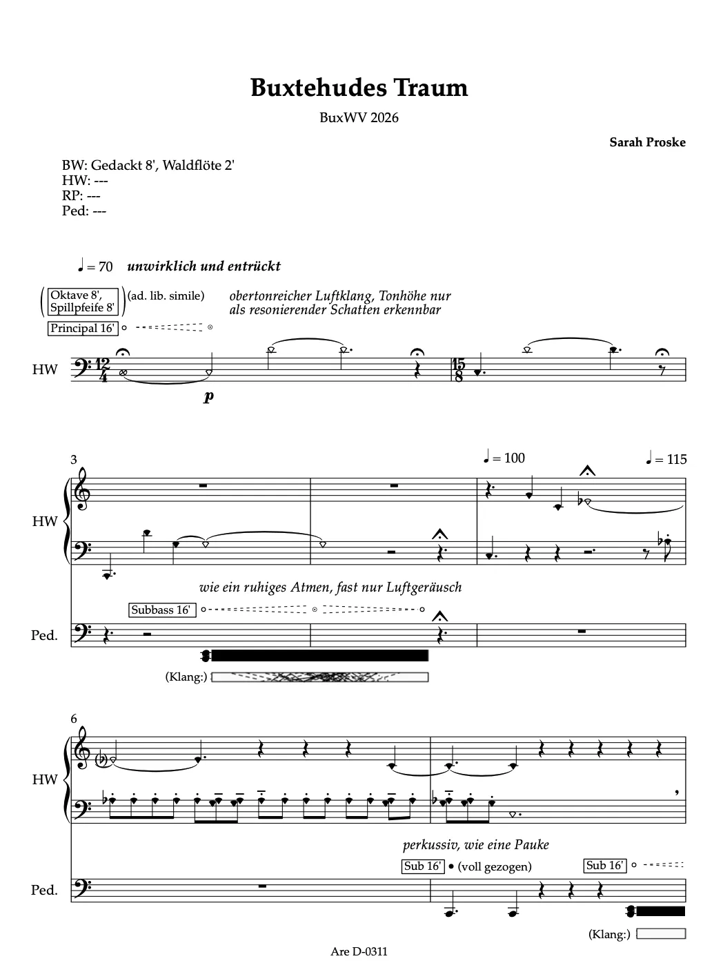 Are Musik Verlag Proske Buxtehudes Traum Orgelnoten 8 Min