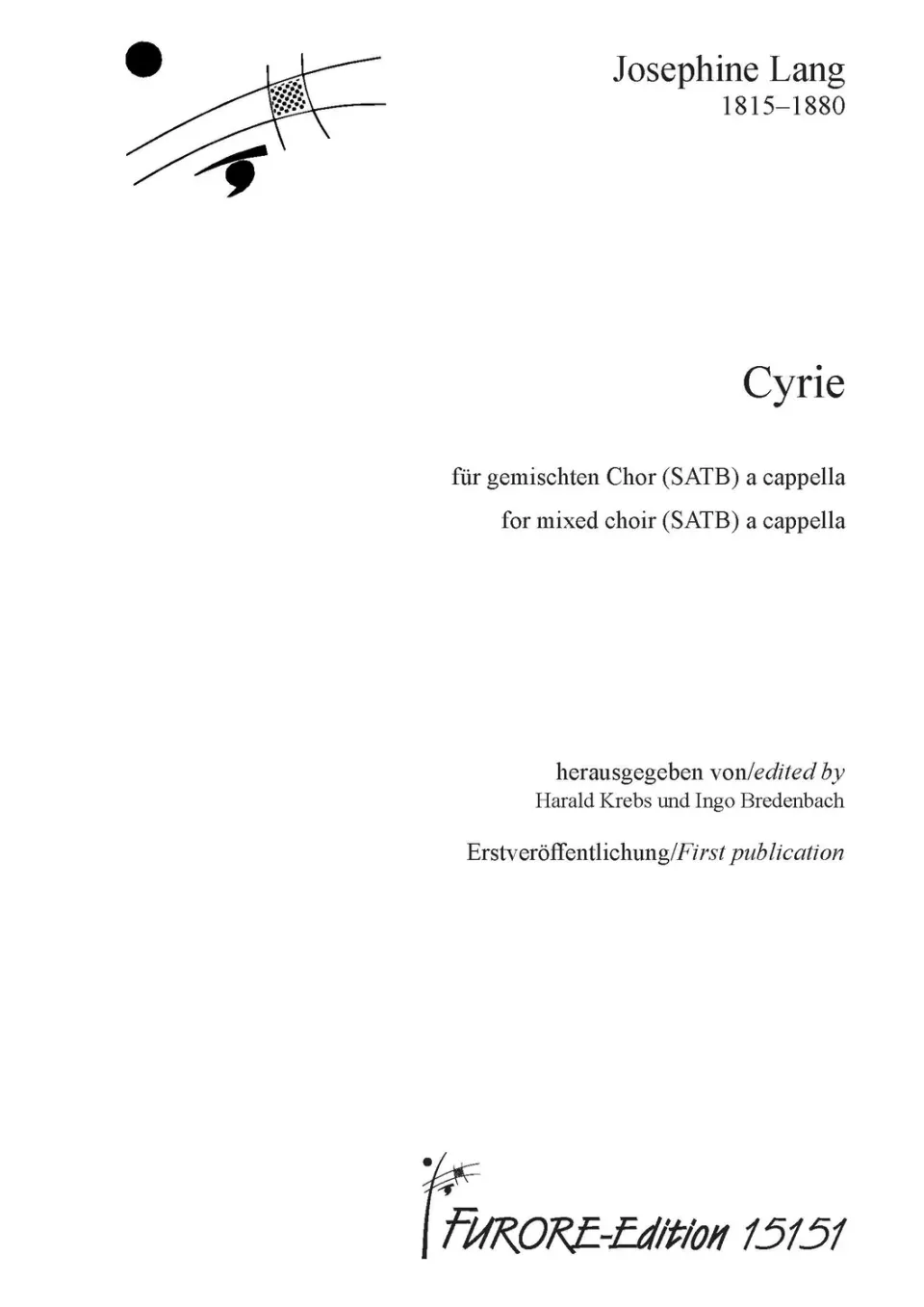 Furore Edition Cyrie Chornoten SATB a cappella
