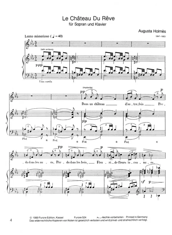 Furore Edition Le Chateau du Rêve Noten Sopran Klavier