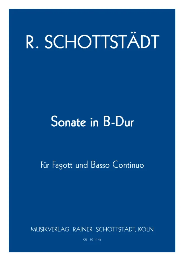 Musikverlag Rainer Schottstädt Sonate B-dur Noten Fagott Basso continuo
