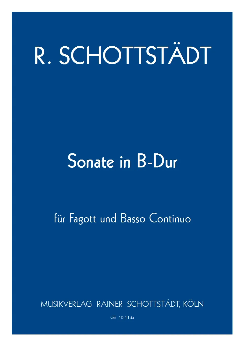 Musikverlag Rainer Schottstädt Sonate B-dur Noten Fagott Basso continuo