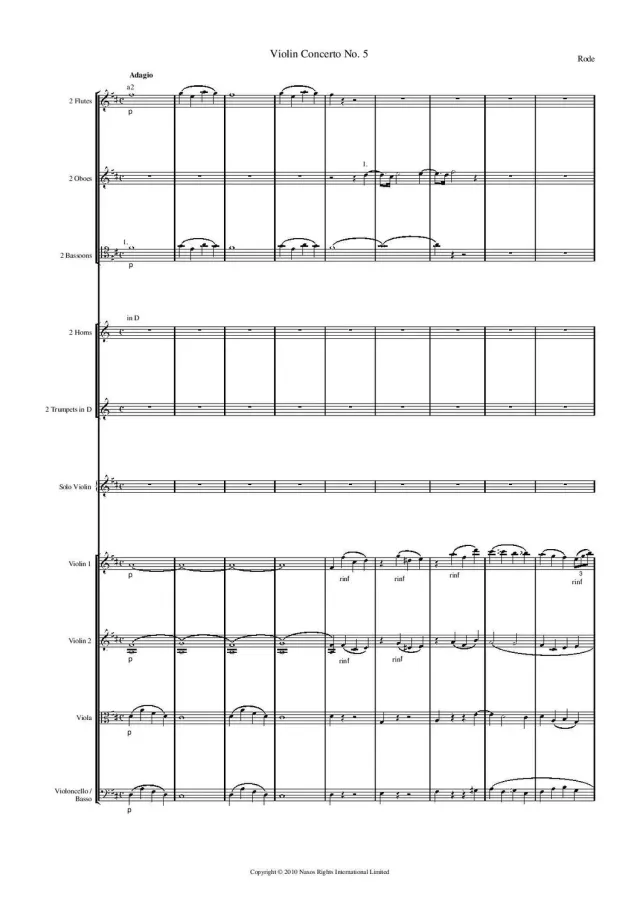 Artaria Rode Violinkonzert Nr.5 D-Dur Op.7 Partitur 23 Min