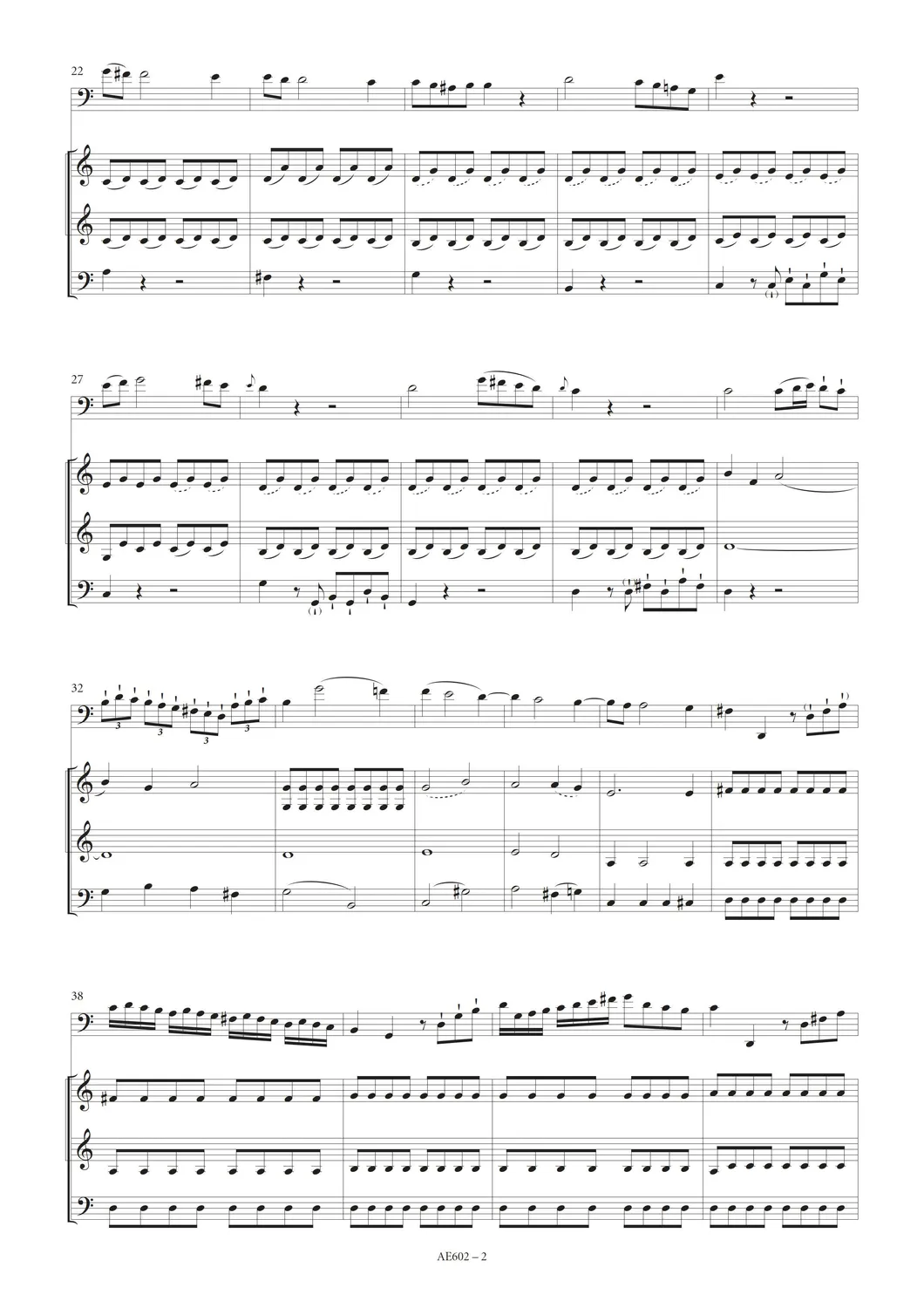 Artaria Quartet in C major for Bassoon and Strings AE602