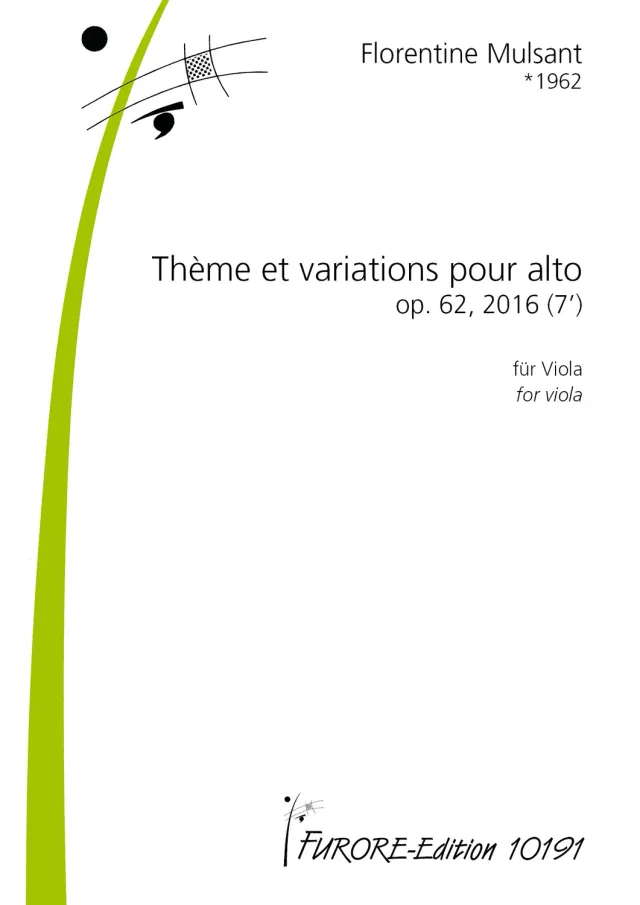 Furore Edition Thème et variations pour alto op. 62 für Viola