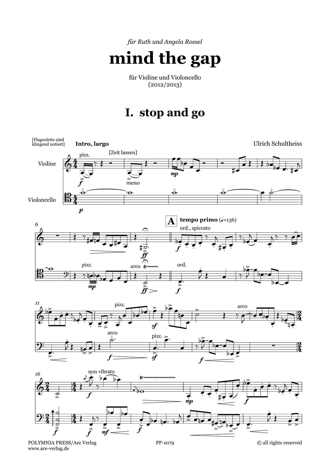 Are Musik Verlag Ulrich Schultheiss mind the gap Noten