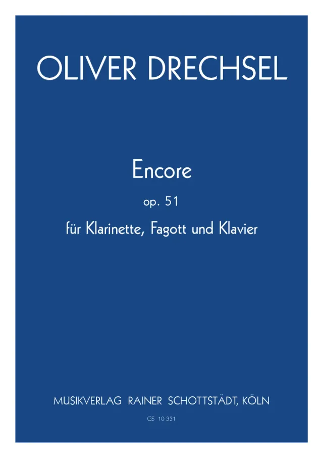 Musikverlag Rainer Schottstädt Encore op. 51 Noten Klarinette Fagott Klavier