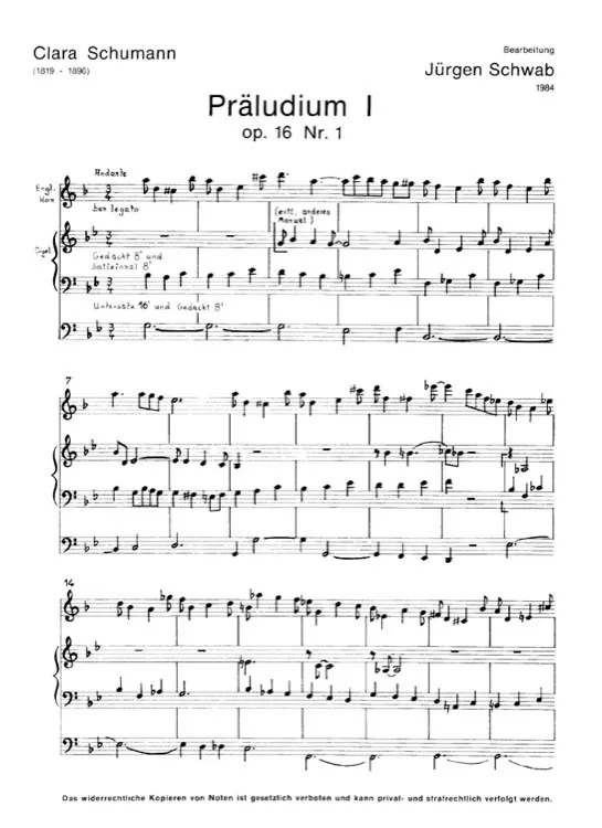 Furore Edition Praeludium I und II Noten Englischhorn Orgel