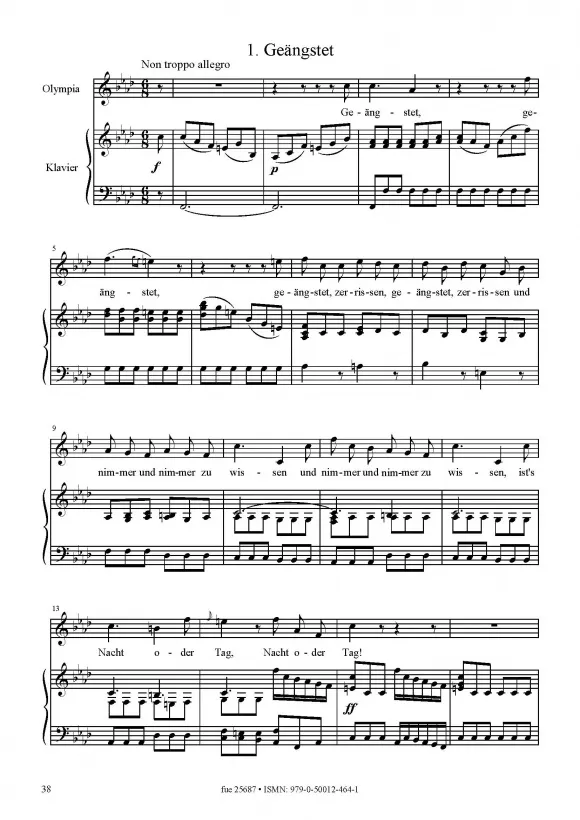 Furore Edition Erwin und Elmire Klavierauszug Oper Goethe Vocal Score