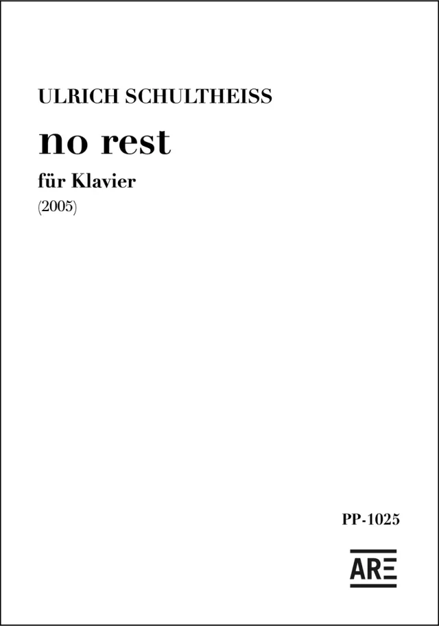 Are Musik Verlag Schultheiss no rest Noten
