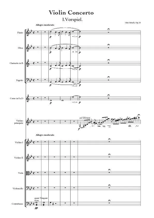 Artaria Bruch AEGC4 Violinkonzert Nr. 1 Noten g-moll Ensemble