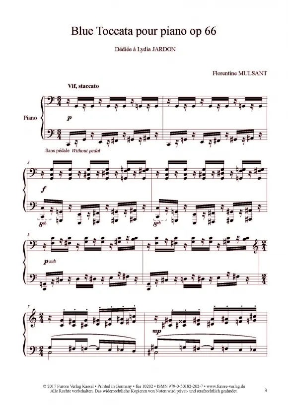 Furore Edition Blue Toccata op. 66 Klaviernoten