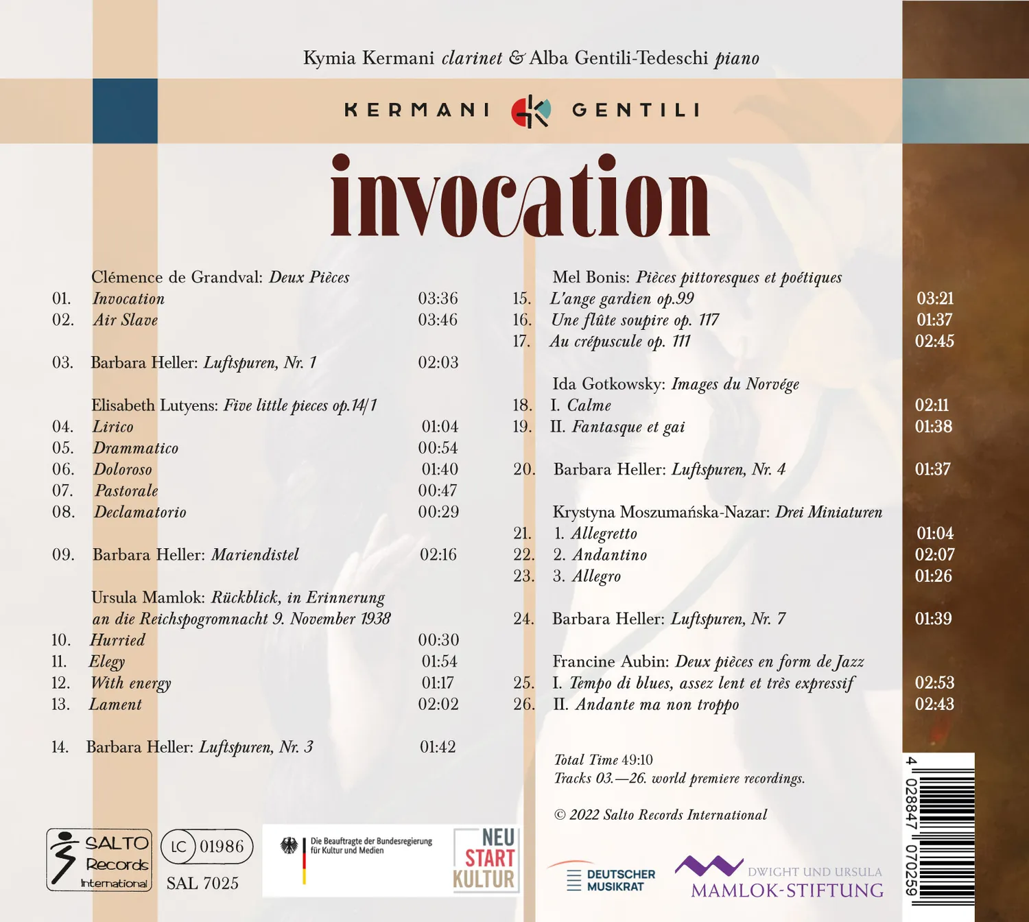 Furore Edition Invocation Klarinette Klavier CD Duo