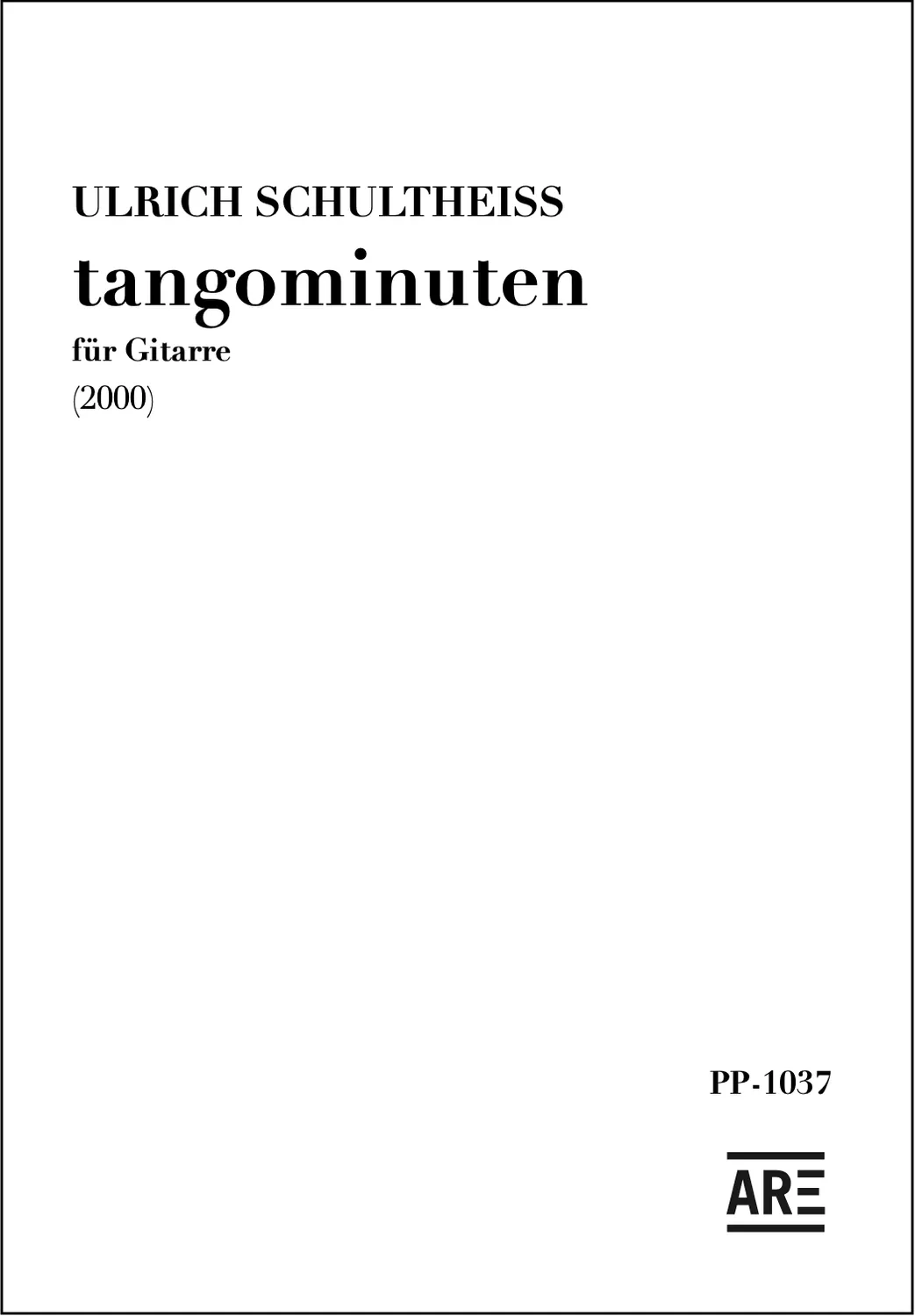 Are Musik Verlag Schultheiss tangominuten Noten