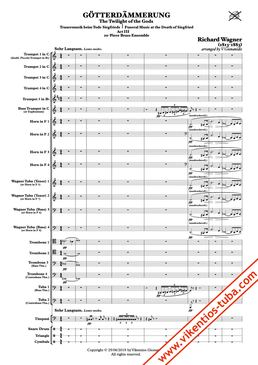 Vikentios Gionanidis BRASS Ring Nibelung Wagner Noten
