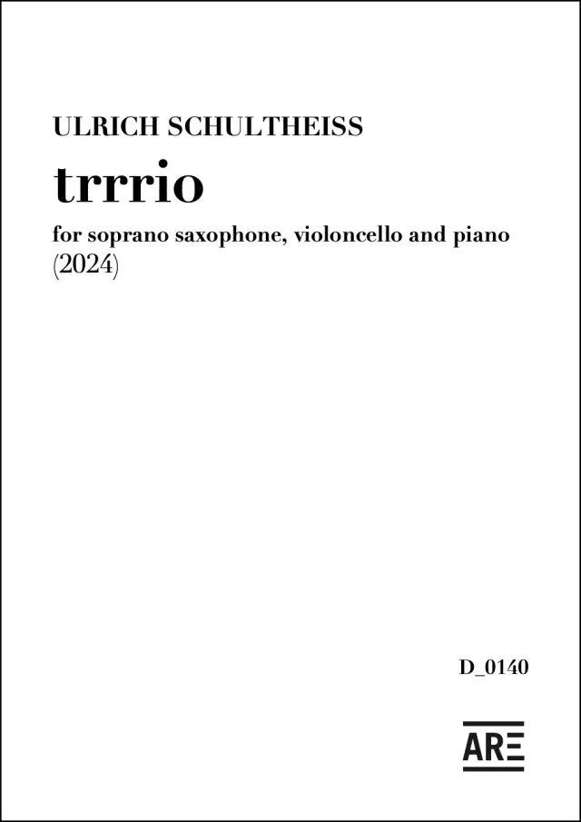 Are Musik Verlag Schultheiss trrrio Trio-Noten Saxophon