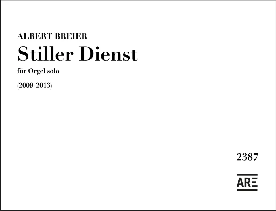 Are Musik Verlag Stiller Dienst Orgelnoten 2009-2013
